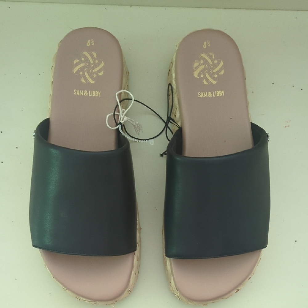Sam & Libby Black Slide Sandals